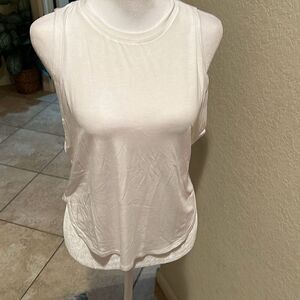 Four Laps Women's Size S Curve Tank Top White Workout Muscle Tee Gym Running New